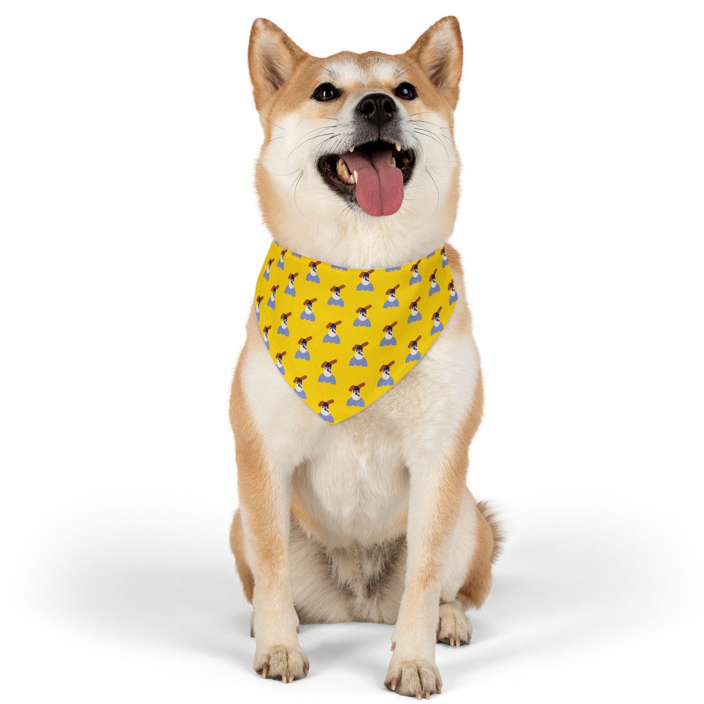 Pet Bandana Pattern Yellow Background