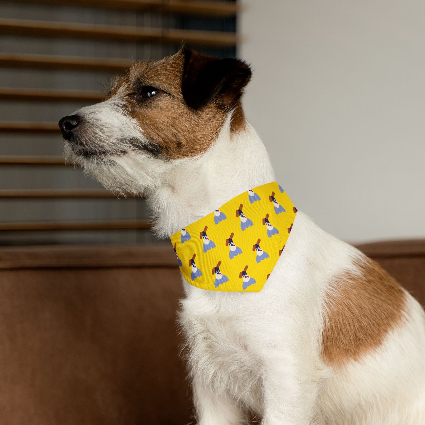 Pet Bandana Pattern Yellow Background
