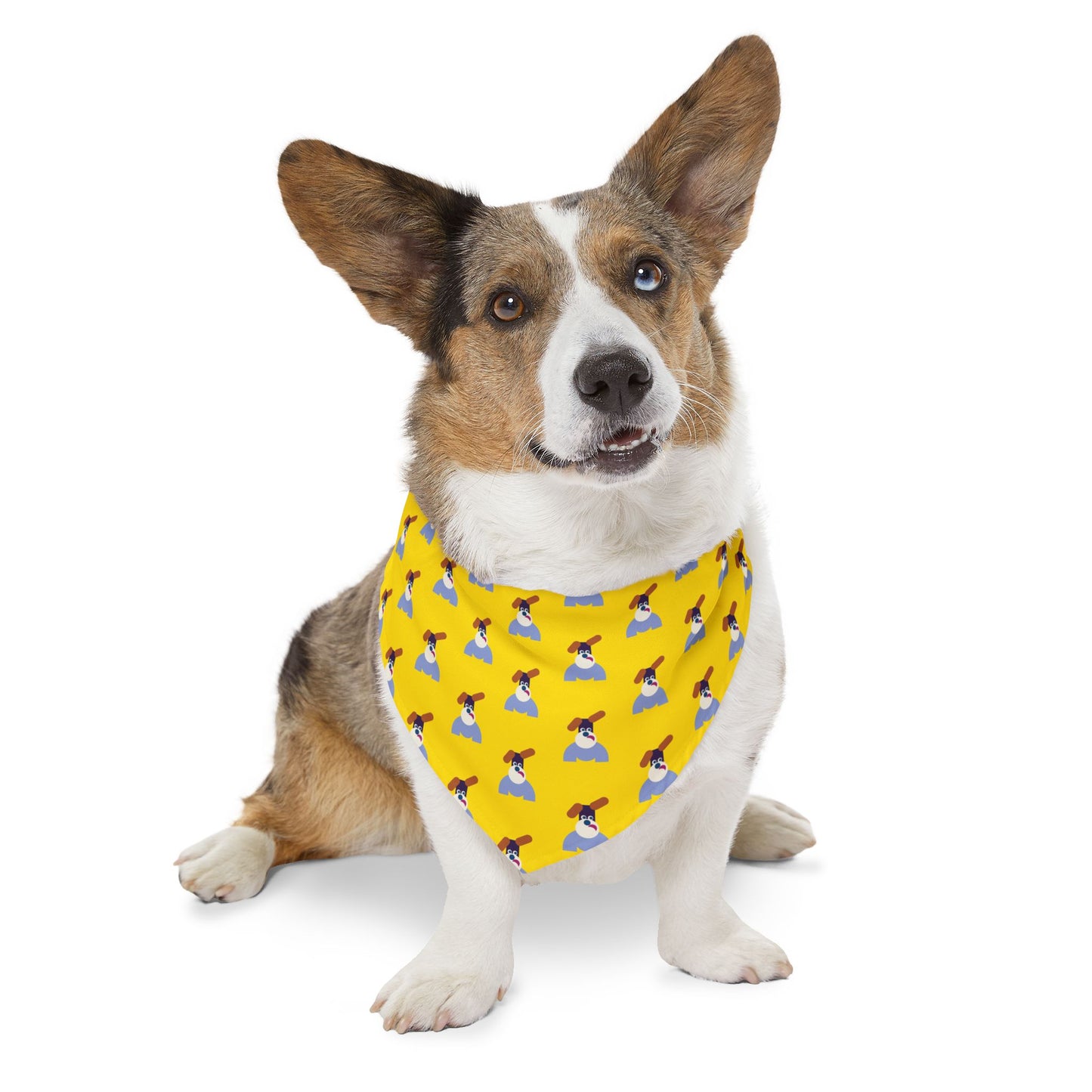 Pet Bandana Pattern Yellow Background