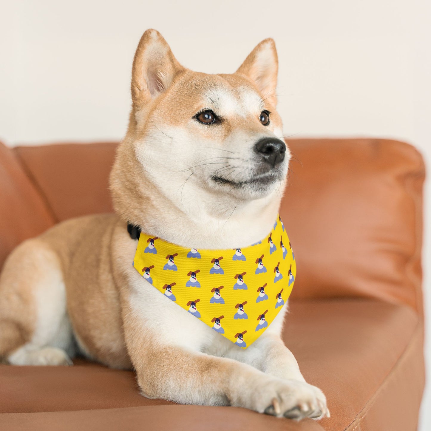 Pet Bandana Pattern Yellow Background