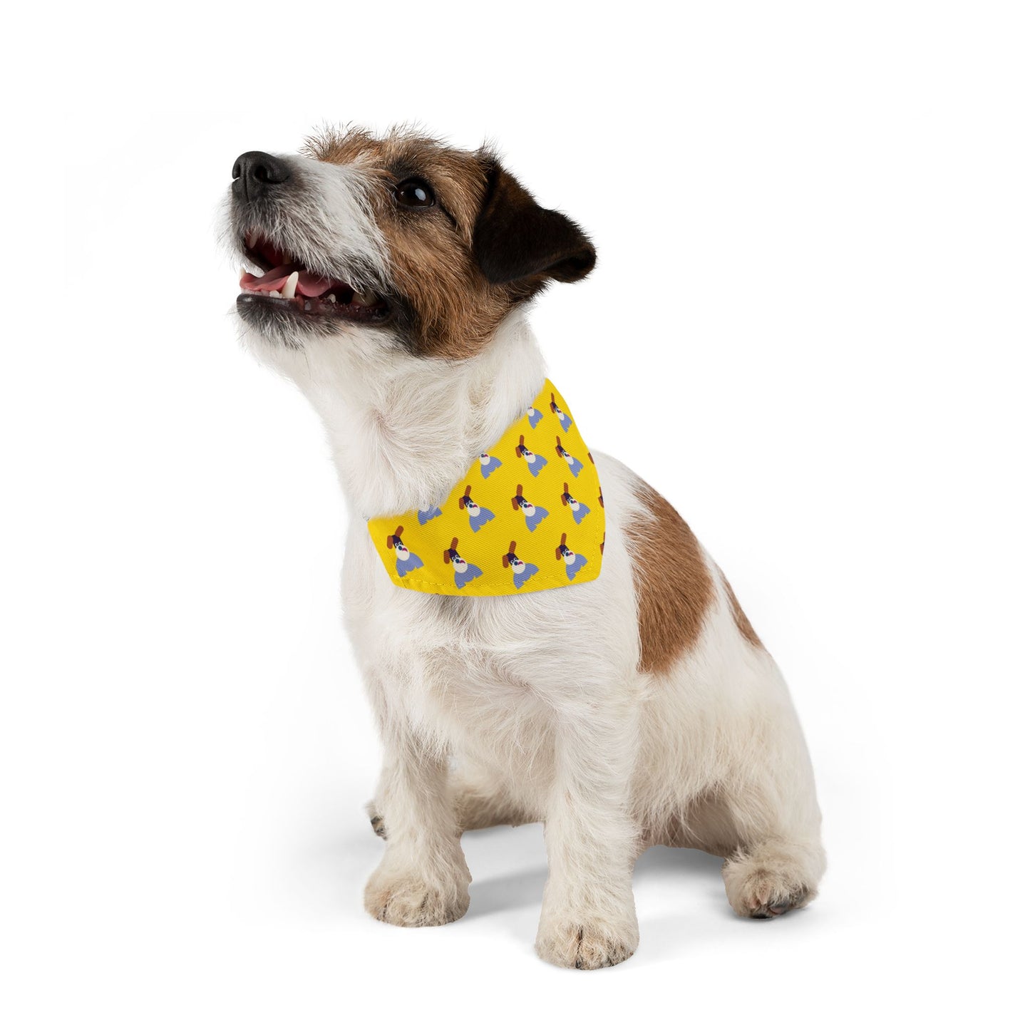 Pet Bandana Pattern Yellow Background
