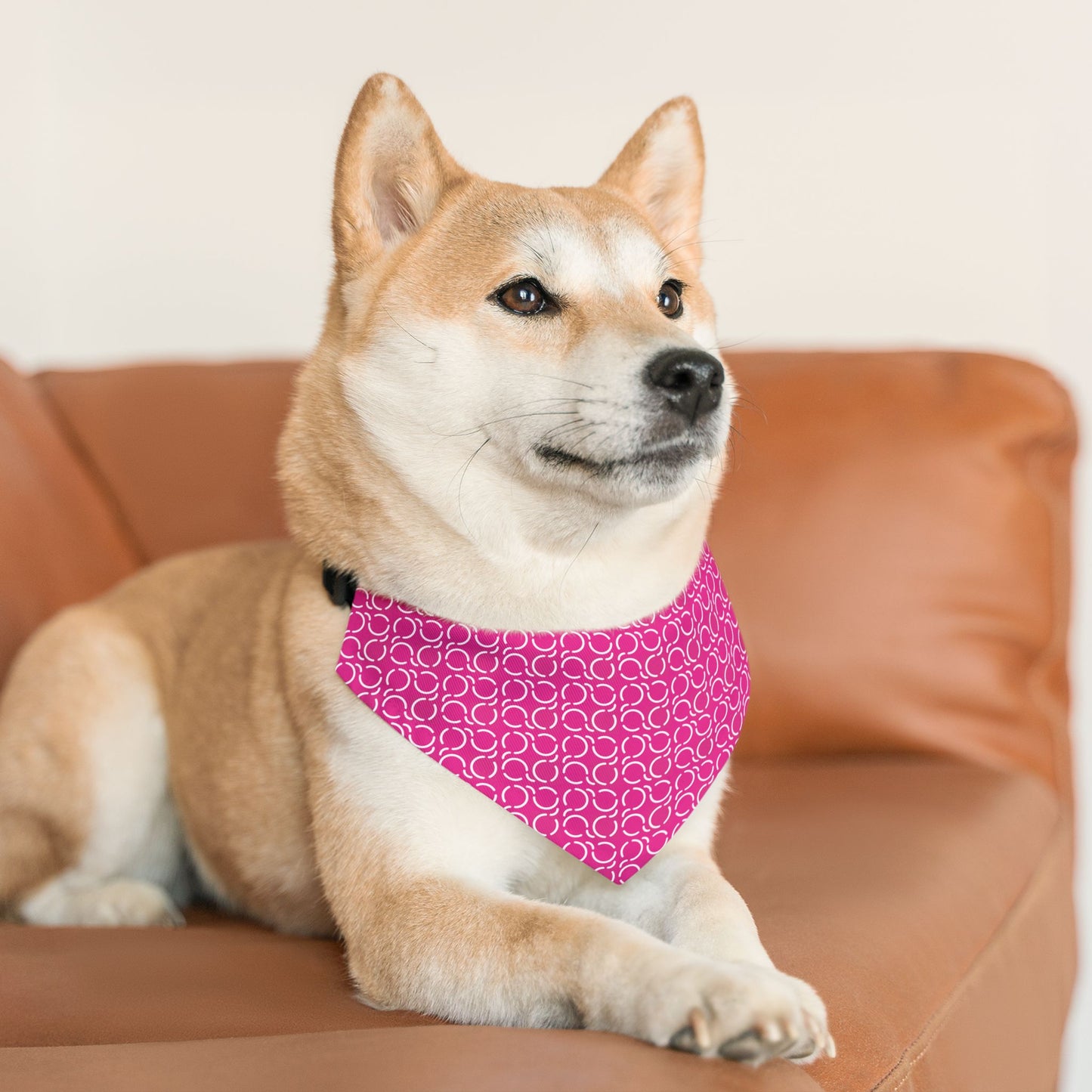 Pet Bandana Pattern Pink Background