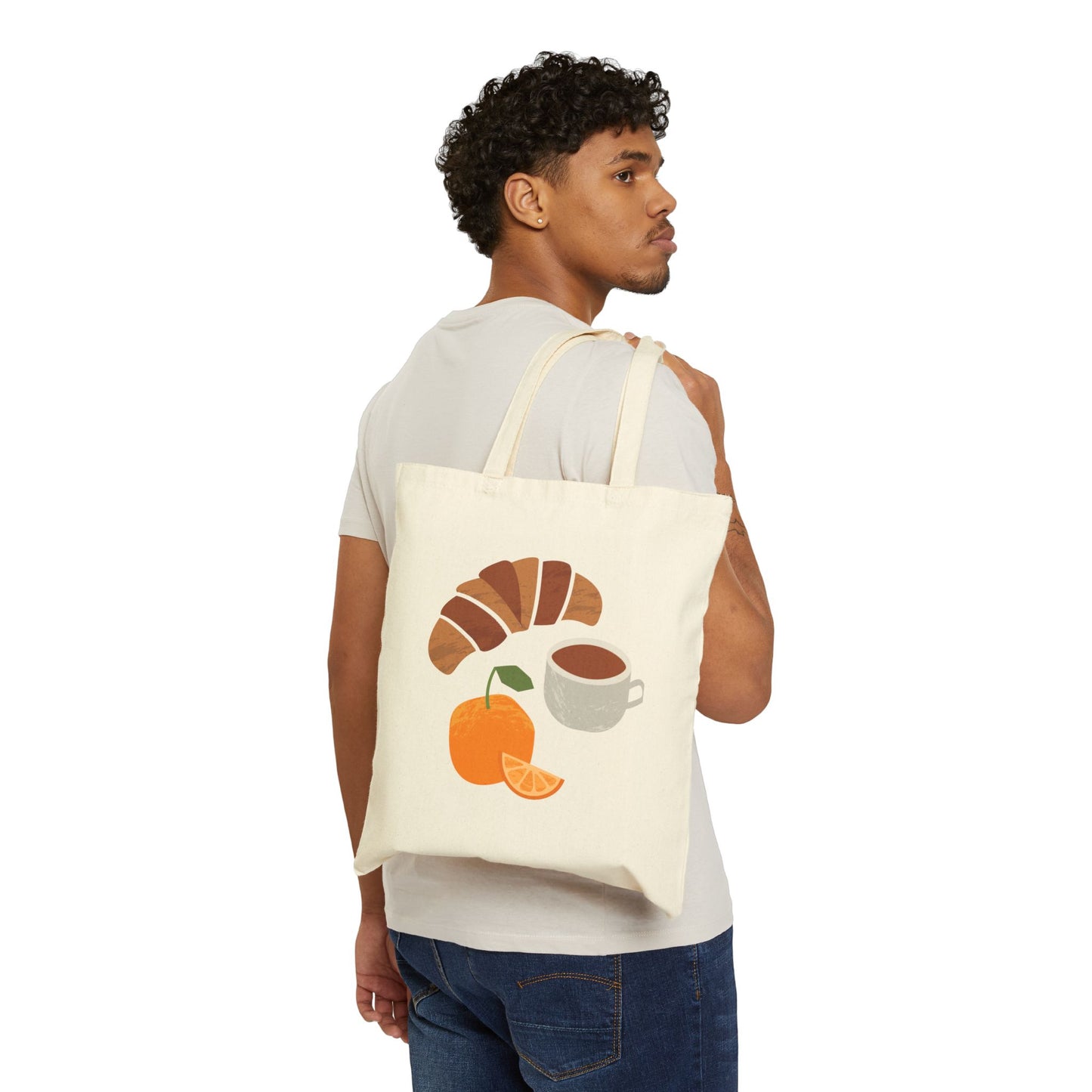 Croissant Canvas Tote Bag